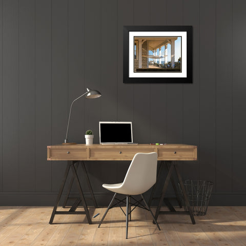Seaside Hammock Black Modern Wood Framed Art Print with Double Matting by Pollera, Daniel