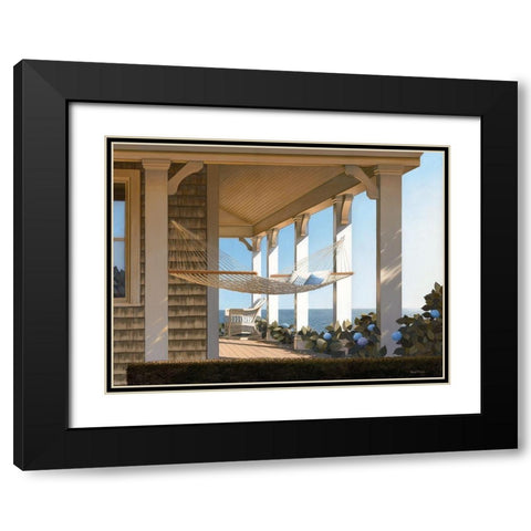Seaside Hammock Black Modern Wood Framed Art Print with Double Matting by Pollera, Daniel