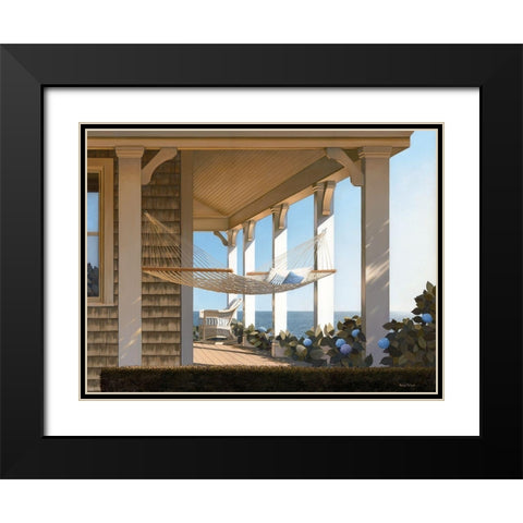 Seaside Hammock Black Modern Wood Framed Art Print with Double Matting by Pollera, Daniel