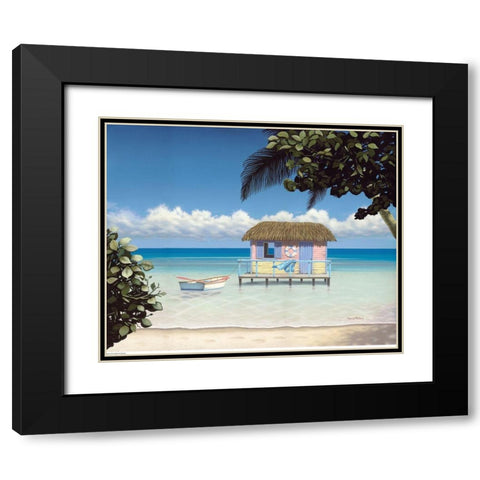 Island Hut Black Modern Wood Framed Art Print with Double Matting by Pollera, Daniel