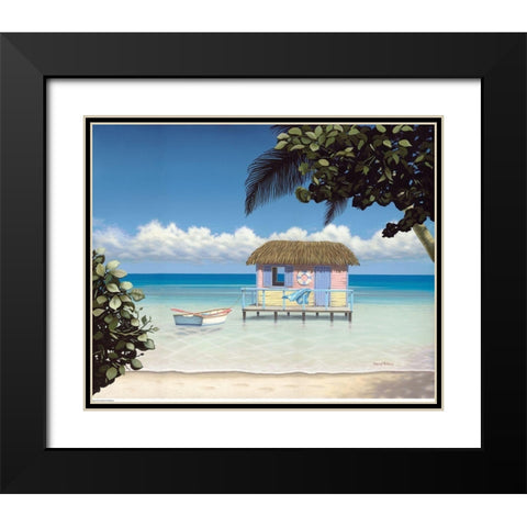 Island Hut Black Modern Wood Framed Art Print with Double Matting by Pollera, Daniel