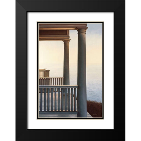 October Portico Black Modern Wood Framed Art Print with Double Matting by Pollera, Daniel