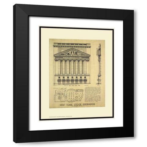 New York Stock Exchange Black Modern Wood Framed Art Print with Double Matting by Vilar, Roger