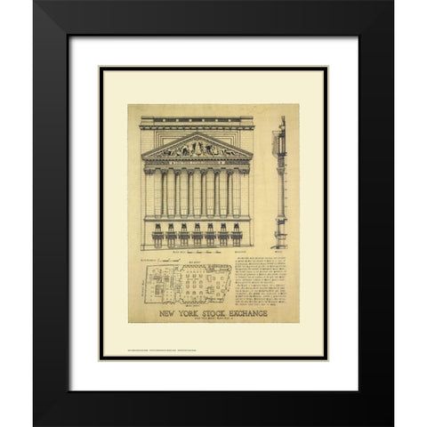 New York Stock Exchange Black Modern Wood Framed Art Print with Double Matting by Vilar, Roger