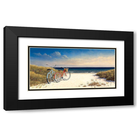 Hampton Bikes Black Modern Wood Framed Art Print with Double Matting by Pollera, Daniel