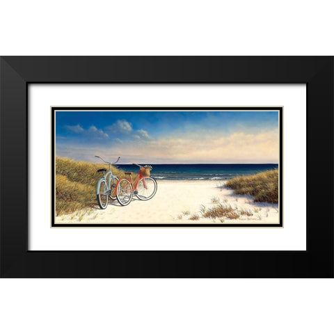Hampton Bikes Black Modern Wood Framed Art Print with Double Matting by Pollera, Daniel