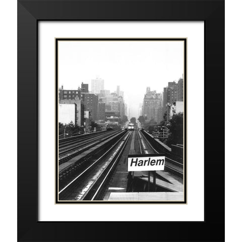 Next Stop Harlem Black Modern Wood Framed Art Print with Double Matting by Fisch, Ellen