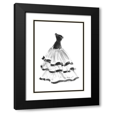 Evening Gown with Ruffles Black Modern Wood Framed Art Print with Double Matting by Amico, Tina