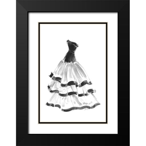Evening Gown with Ruffles Black Modern Wood Framed Art Print with Double Matting by Amico, Tina