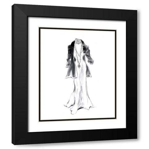 Black Jacket with Necklace Black Modern Wood Framed Art Print with Double Matting by Amico, Tina