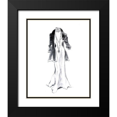 Black Jacket with Necklace Black Modern Wood Framed Art Print with Double Matting by Amico, Tina