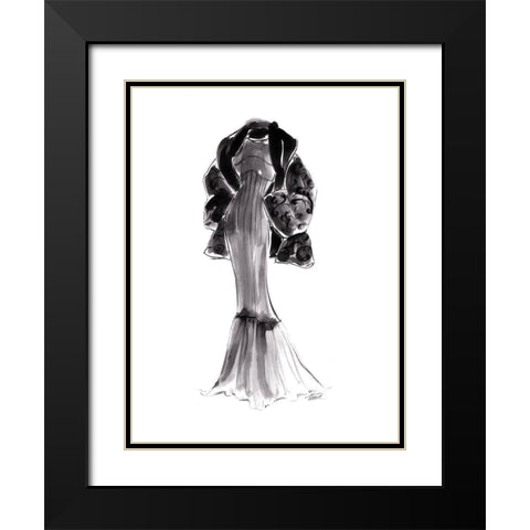 Evening Coat Black Modern Wood Framed Art Print with Double Matting by Amico, Tina