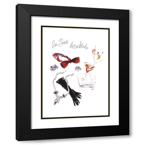 La Soirée de Cocktails Black Modern Wood Framed Art Print with Double Matting by Amico, Tina