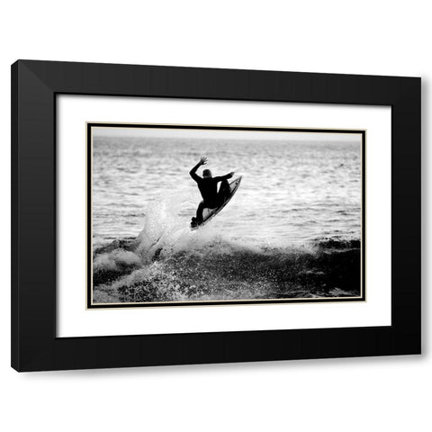 Airborne Black Modern Wood Framed Art Print with Double Matting by Anonymous