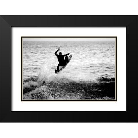 Airborne Black Modern Wood Framed Art Print with Double Matting by Anonymous