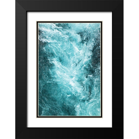 River Flow Black Modern Wood Framed Art Print with Double Matting by Anonymous