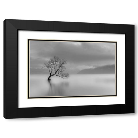 Quiet Times Black Modern Wood Framed Art Print with Double Matting by Anonymous