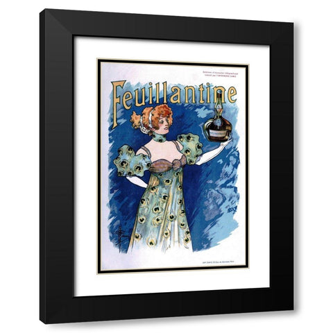 Feuillantine 1896 Black Modern Wood Framed Art Print with Double Matting by Guillaume, Albert