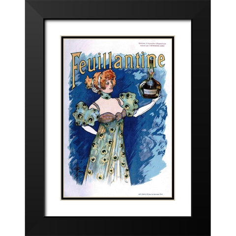 Feuillantine 1896 Black Modern Wood Framed Art Print with Double Matting by Guillaume, Albert