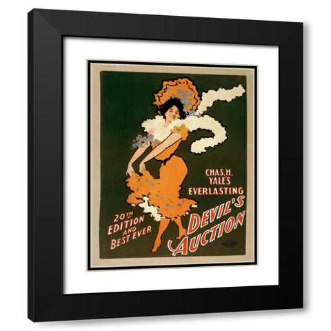 Devil Black Modern Wood Framed Art Print with Double Matting by Vintage Printery