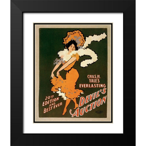 Devil Black Modern Wood Framed Art Print with Double Matting by Vintage Printery