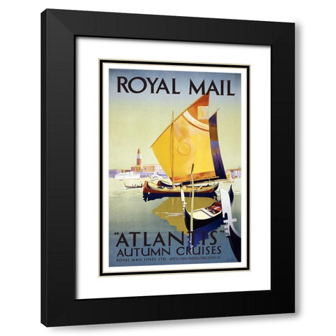 Atlantis Cruises Black Modern Wood Framed Art Print with Double Matting by Padden,Dafney