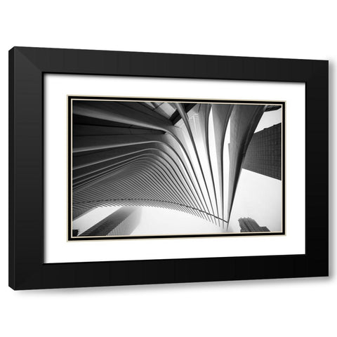 World Trade Center Architecture Black Modern Wood Framed Art Print with Double Matting by Graciet, Stephane
