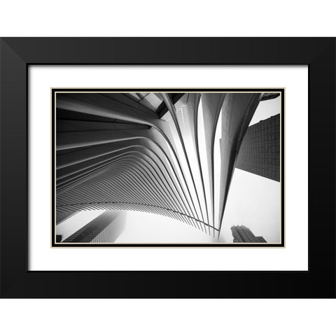 World Trade Center Architecture Black Modern Wood Framed Art Print with Double Matting by Graciet, Stephane