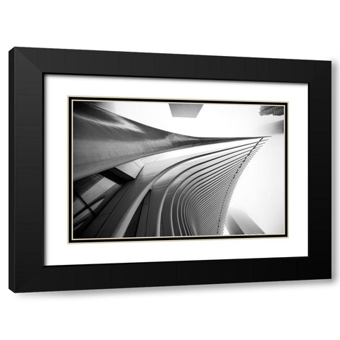 World Trade center Architecture II Black Modern Wood Framed Art Print with Double Matting by Graciet, Stephane