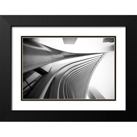 World Trade center Architecture II Black Modern Wood Framed Art Print with Double Matting by Graciet, Stephane