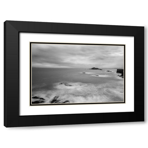 Saint-Malo Bay Black Modern Wood Framed Art Print with Double Matting by Graciet, Stephane