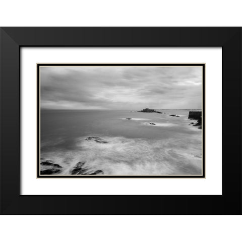 Saint-Malo Bay Black Modern Wood Framed Art Print with Double Matting by Graciet, Stephane
