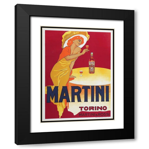 Martini Black Modern Wood Framed Art Print with Double Matting by Dudovich, Marcello