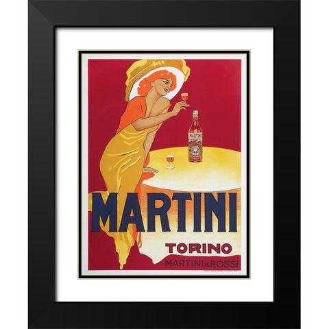 Martini Black Modern Wood Framed Art Print with Double Matting by Dudovich, Marcello