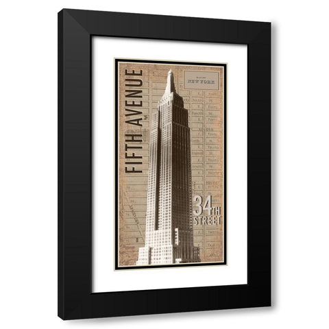 Empire State Black Modern Wood Framed Art Print with Double Matting by Anonymous