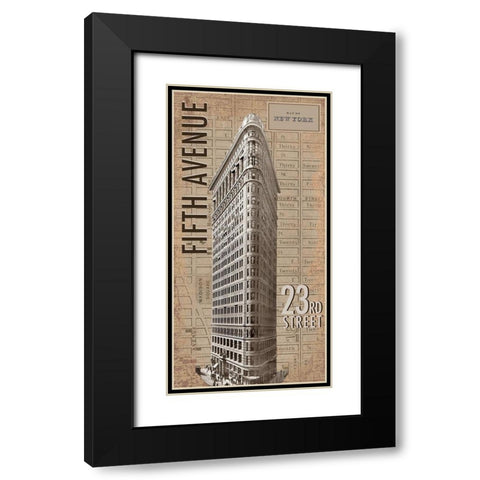 Flatiron Black Modern Wood Framed Art Print with Double Matting by Anonymous
