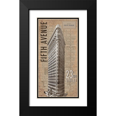 Flatiron Black Modern Wood Framed Art Print with Double Matting by Anonymous