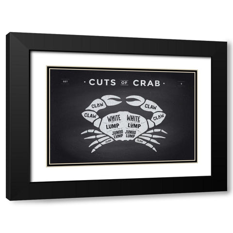 Cuts of Crab Black Modern Wood Framed Art Print with Double Matting by Foxys Graphics