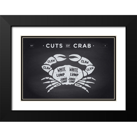 Cuts of Crab Black Modern Wood Framed Art Print with Double Matting by Foxys Graphics