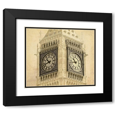 Big Ben Vintage Black Modern Wood Framed Art Print with Double Matting by Anonymous