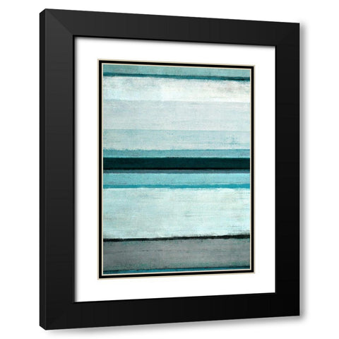 Abstract Stripes Black Modern Wood Framed Art Print with Double Matting by Tice, Carollynn