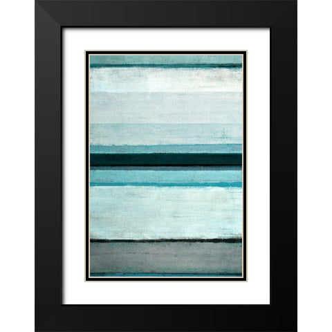 Abstract Stripes Black Modern Wood Framed Art Print with Double Matting by Tice, Carollynn