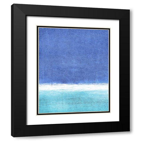 Blue Fields Abstract Black Modern Wood Framed Art Print with Double Matting by Tice, Carollynn