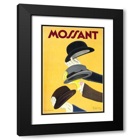 Mossant Hats Black Modern Wood Framed Art Print with Double Matting by Cappiello,Leonetto