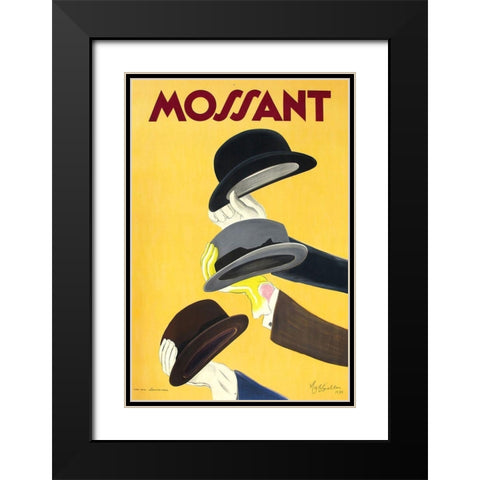 Mossant Hats Black Modern Wood Framed Art Print with Double Matting by Cappiello,Leonetto