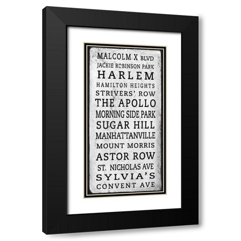 Harlem Signage 1 Black Modern Wood Framed Art Print with Double Matting by Anonymous