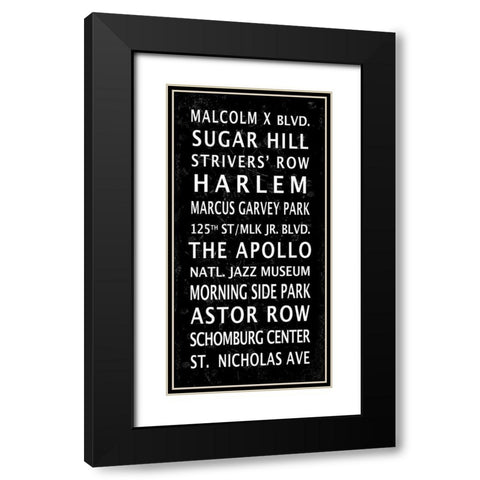 Harlem Signage 2 Black Modern Wood Framed Art Print with Double Matting by Anonymous