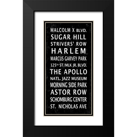 Harlem Signage 2 Black Modern Wood Framed Art Print with Double Matting by Anonymous