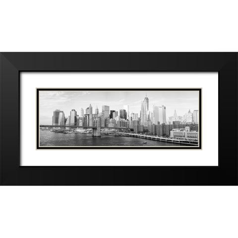 New York City, Downtown Black Modern Wood Framed Art Print with Double Matting by Gagliardi, Giovanni