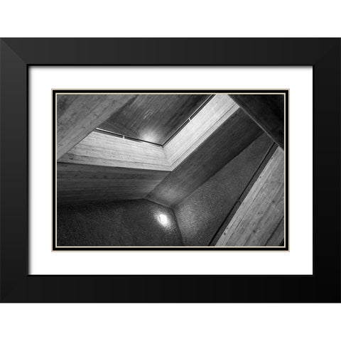 Staircase Black Modern Wood Framed Art Print with Double Matting by Graciet, Stephane
